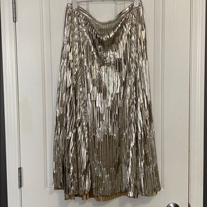 Anthropologie Silver Midi Skirt